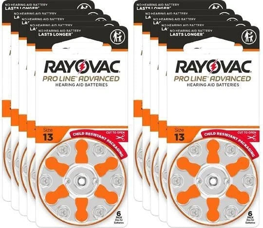 Rayovac Proline Advanced Hearing Aid Batteries | Size 13 (60 pack)