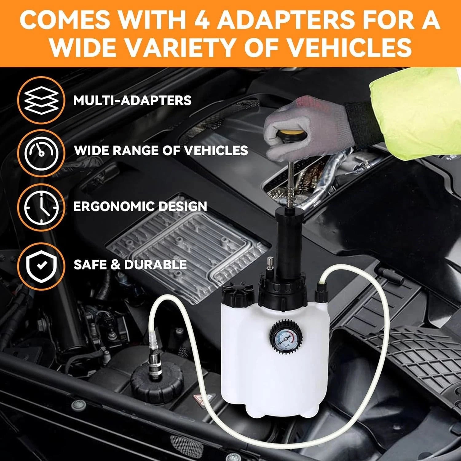 3L+1L Car Brake Bleeder Clutch Bleeding System Fluid Bleeder Tool Set Kit
