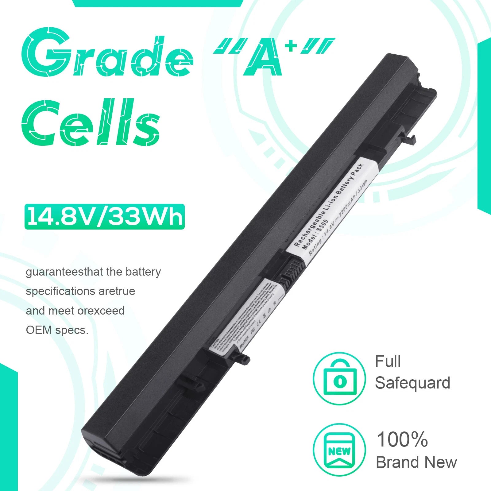 Battery For Lenovo S500 IdeaPad Flex 14 14M 15 15M L12L4A01 L12M4A01 L12S4E51