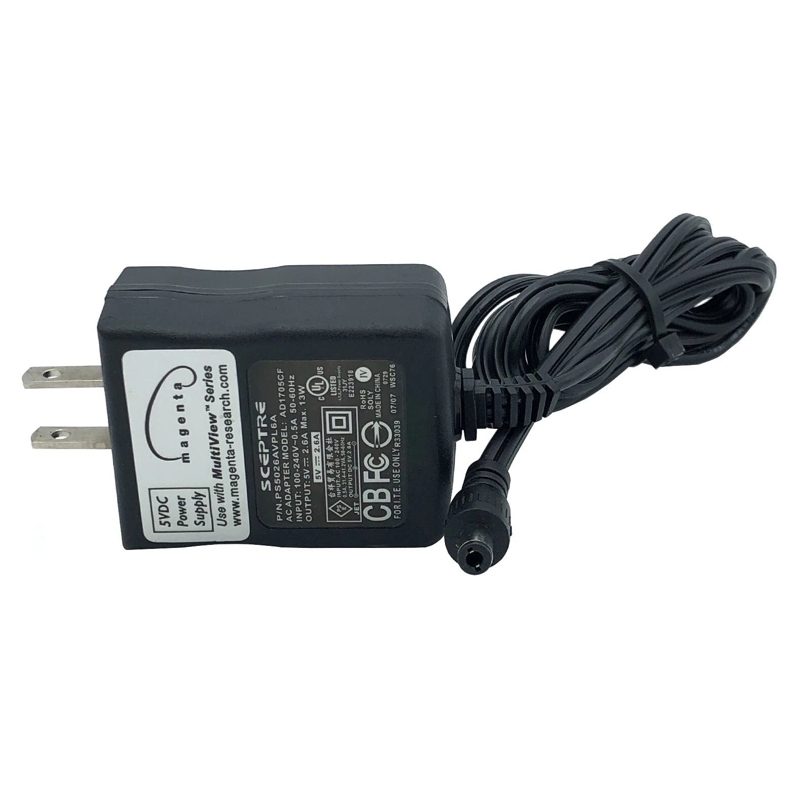 NEW Genuine Sceptre AC Power Adapter PS-5026AVPL6A Charger AD1705CF 5V 2.6A