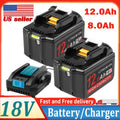 2Pack 12.0Ah 8.0Ah Battery For Makita 18V Lithium BL1860 BL1850 BL1830/ Charger