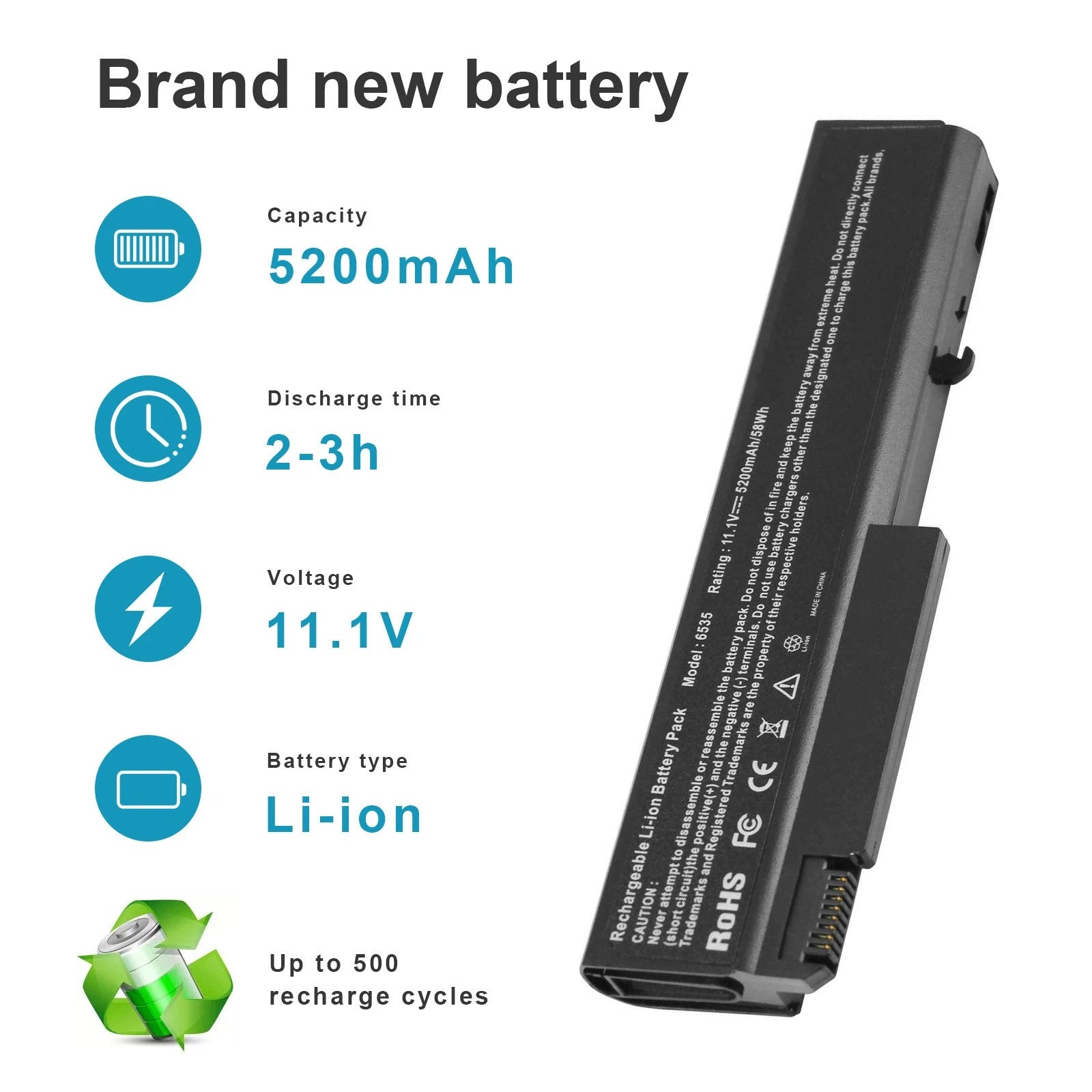 6 Cell Battery for HP 8440P 8440W ProBook 6450B 6455B 6540B 6545B 6550B 6555B