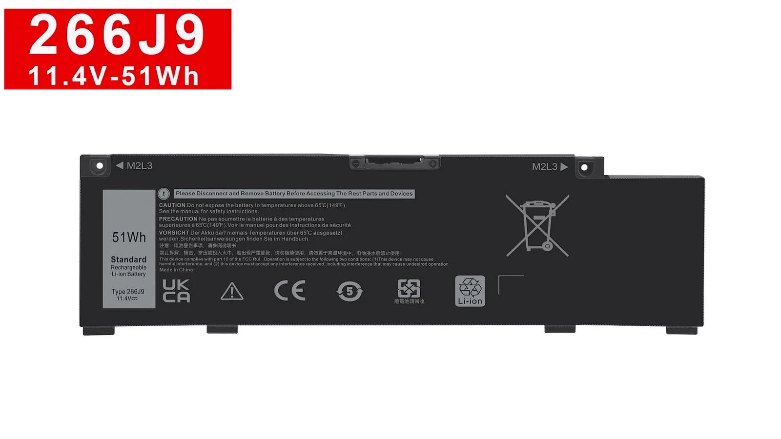 266J9 Battery For Dell Inspiron 14 5490 G3 15 3590 3500 G5 15 5500 5505 P89F