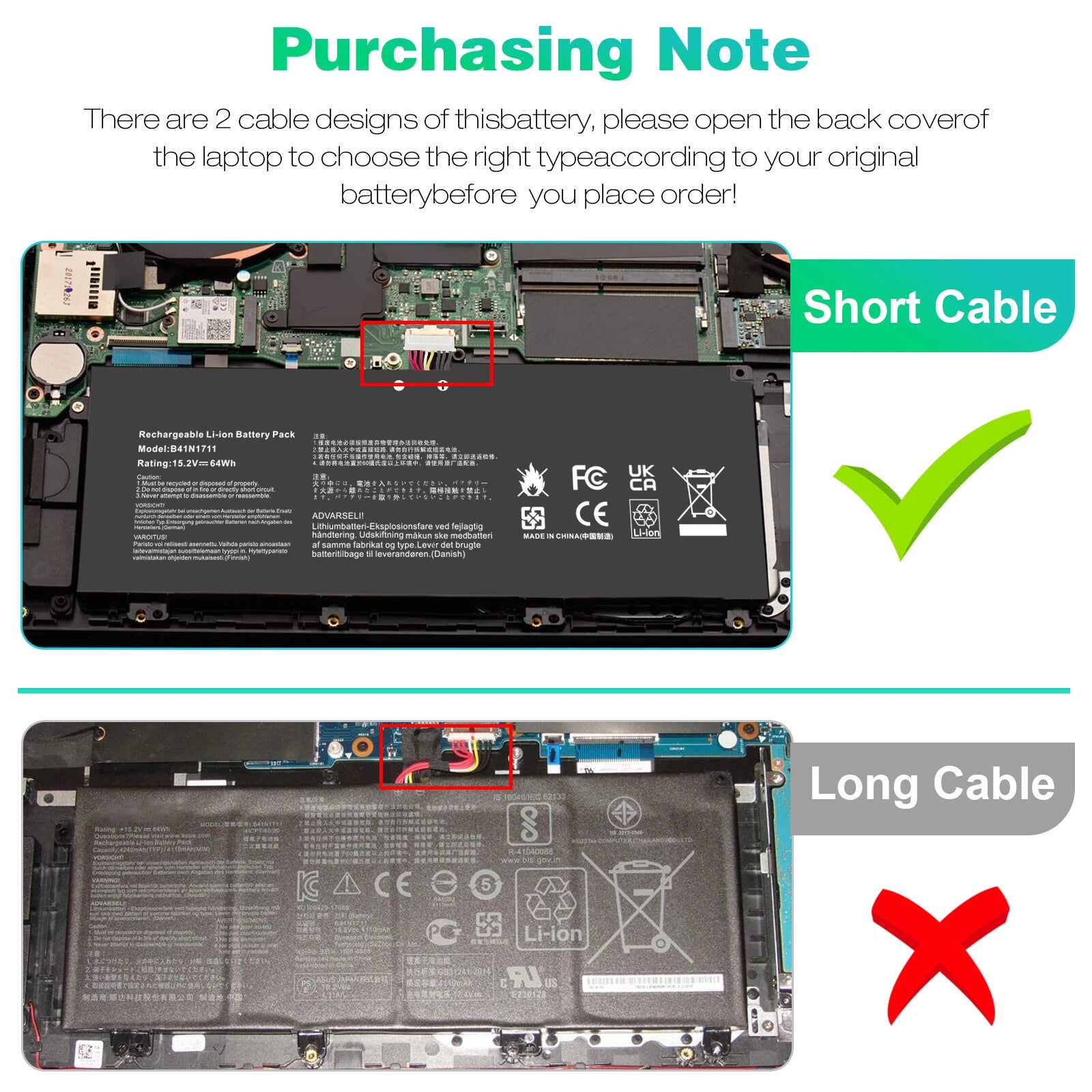 Battery For ASUS ROG Strix GL503 GL503VD GL503VM GL703VD GL703VM ZX63V B41N1711