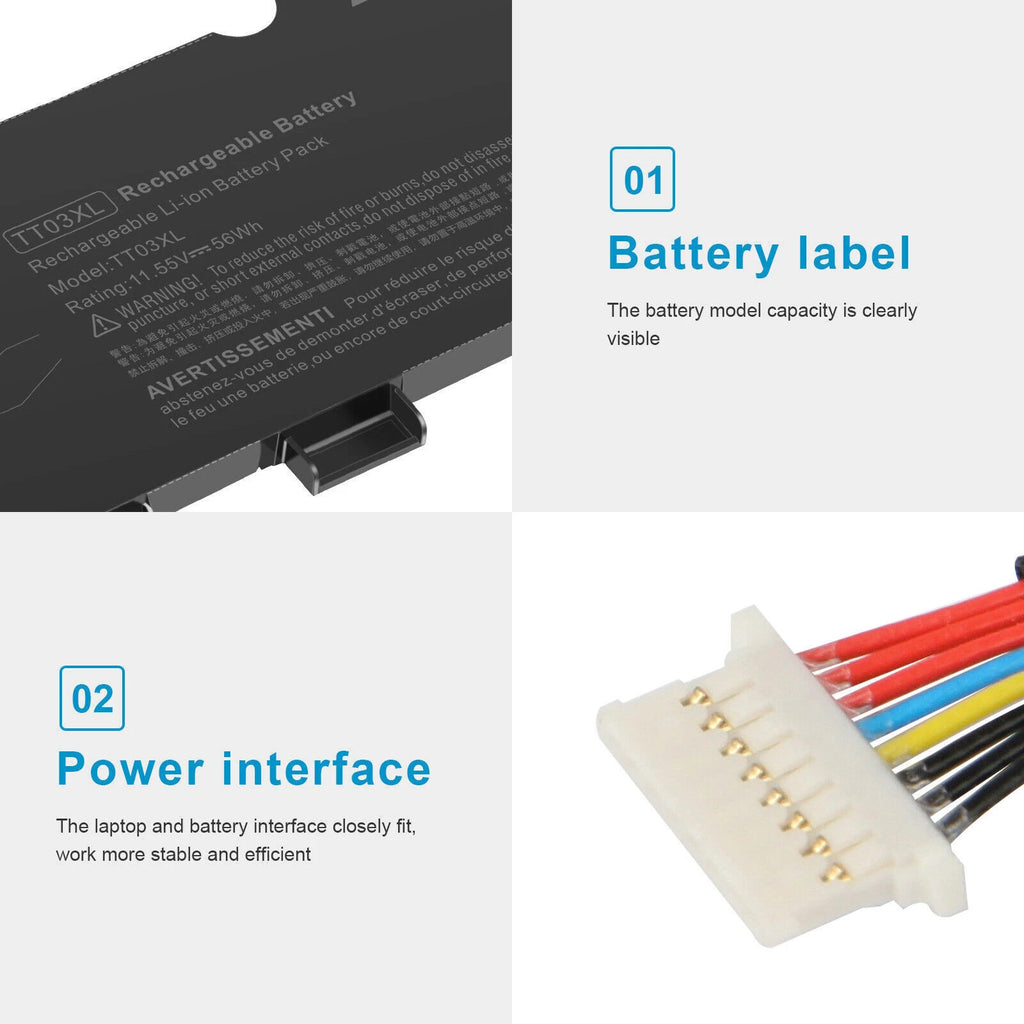 TT03XL Battery for HP EliteBook 850 G5 850 G6 ZBook 15U G5 G5-4215U G6 56Wh Fast