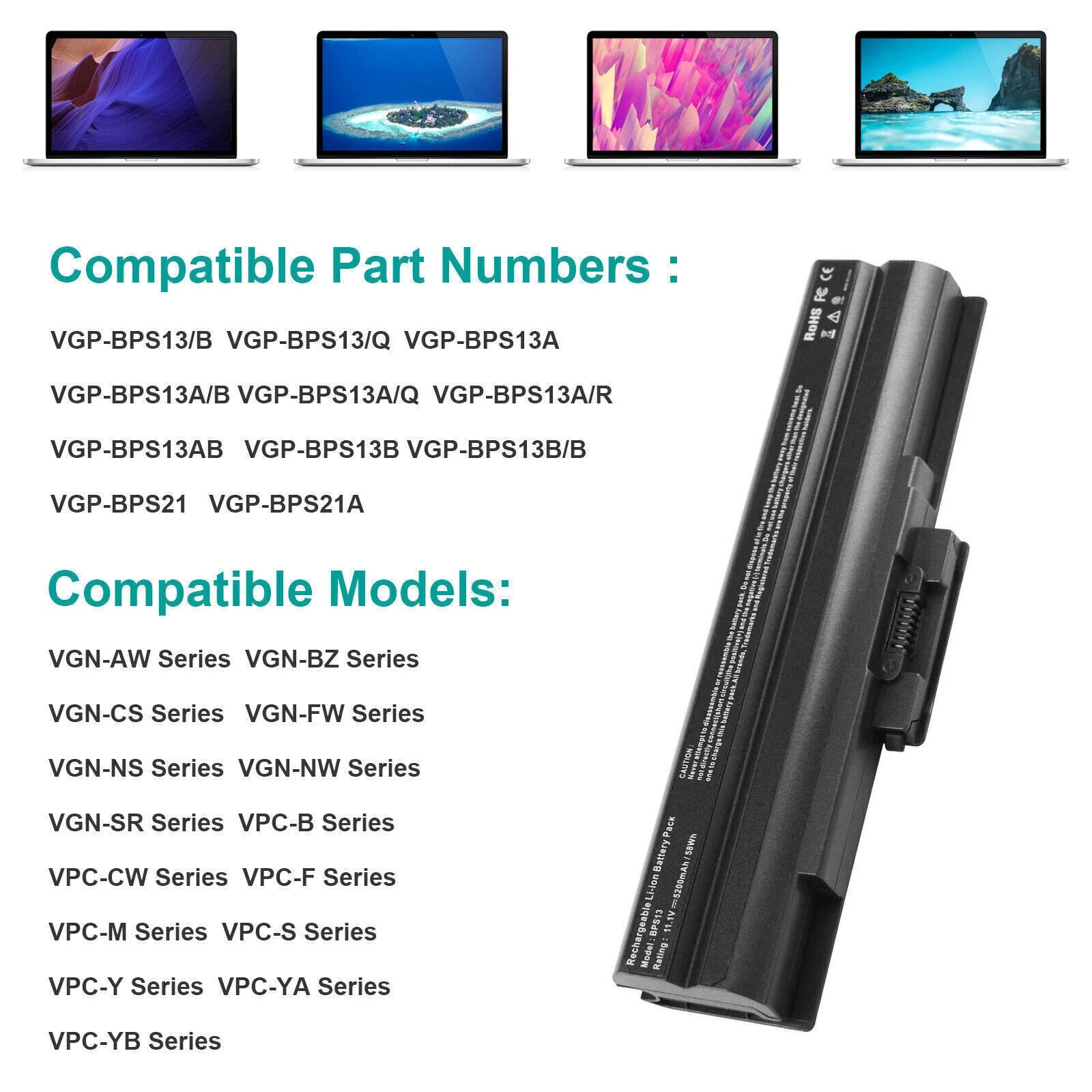 PCG-61411L Battery for Sony VAIO VGP-BPS13/B VGP-BPS13A VGP-BPS21 VGP-BPS13B New