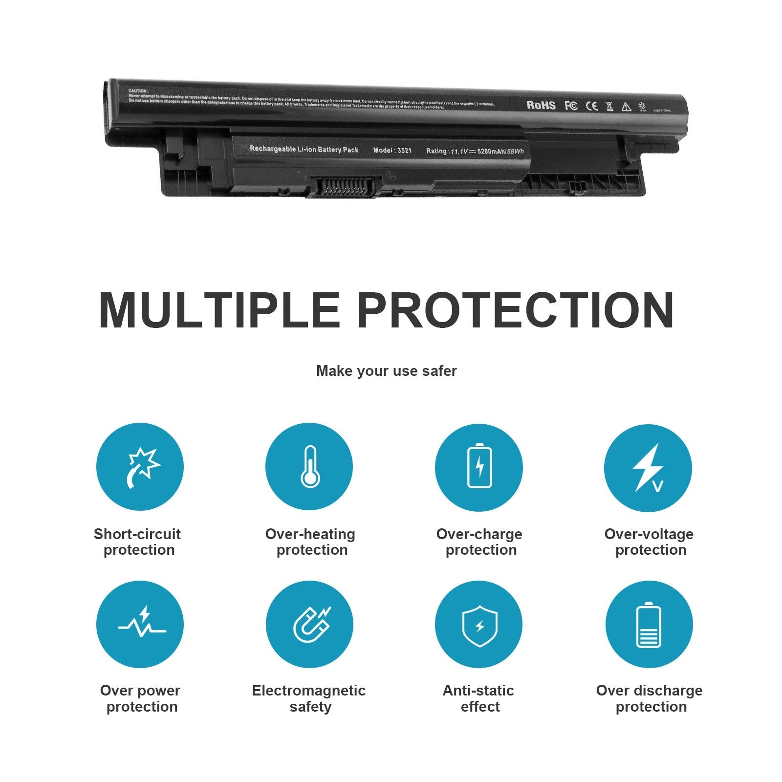 MR90Y XCMRD Battery For Dell Inspiron 14 3437 3442 3443 3421 /15 3543 3521 3542