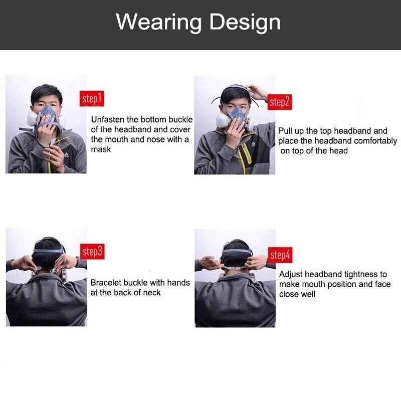 Half Face Respirator Painting Spraying Gas Mask For 7502 Silicone Safety Protect
