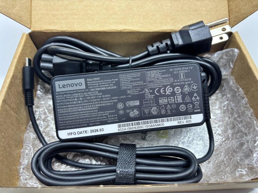 Genuine 65W USB-C Type-C Laptop Adapter Charger Lenovo ADLX65YLC3A ThinkPad X1