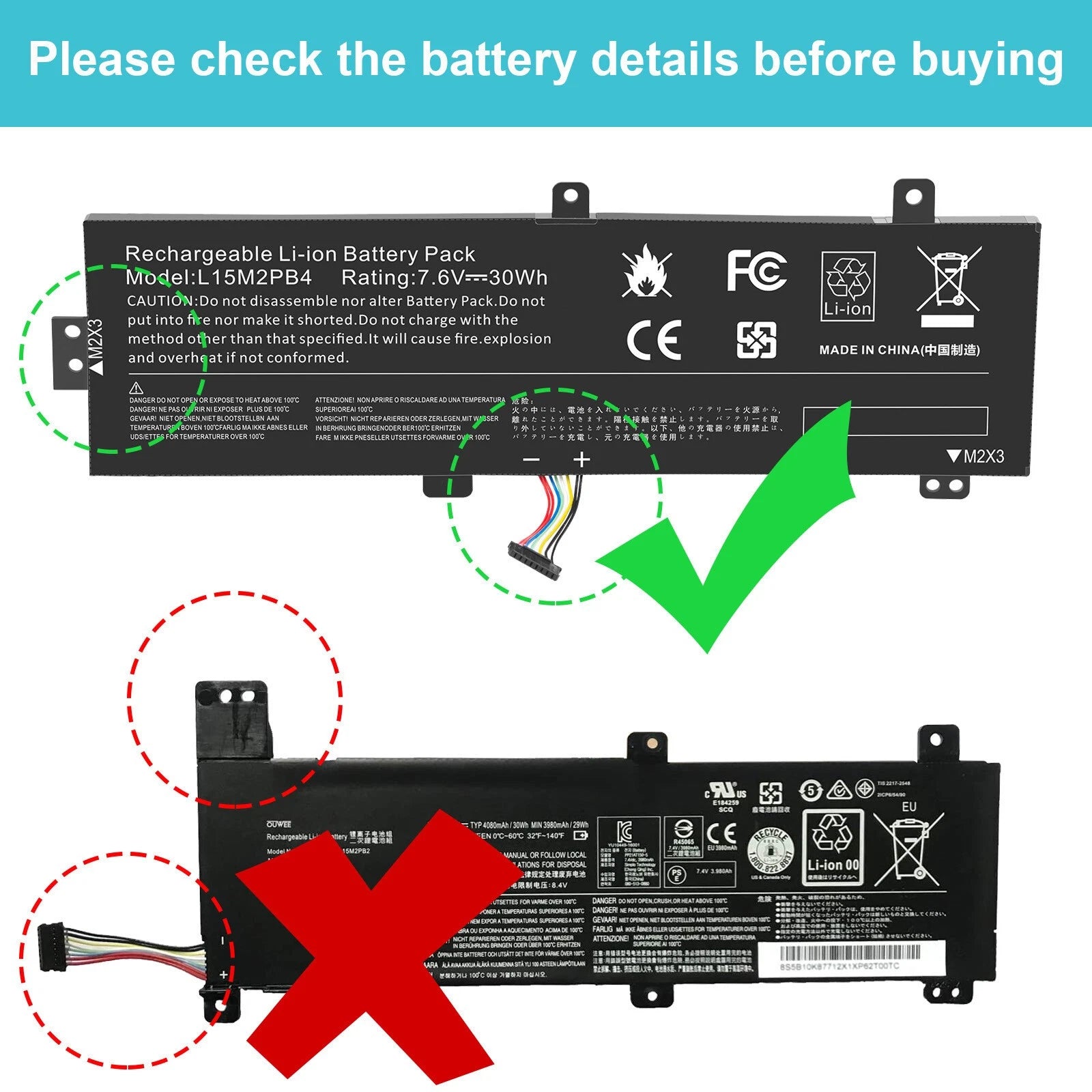 ?L15L2PB4 L15M2PB5 Battery for Lenovo IdeaPad 310-15ABR 310-15IKB 310-15ISK 30Wh