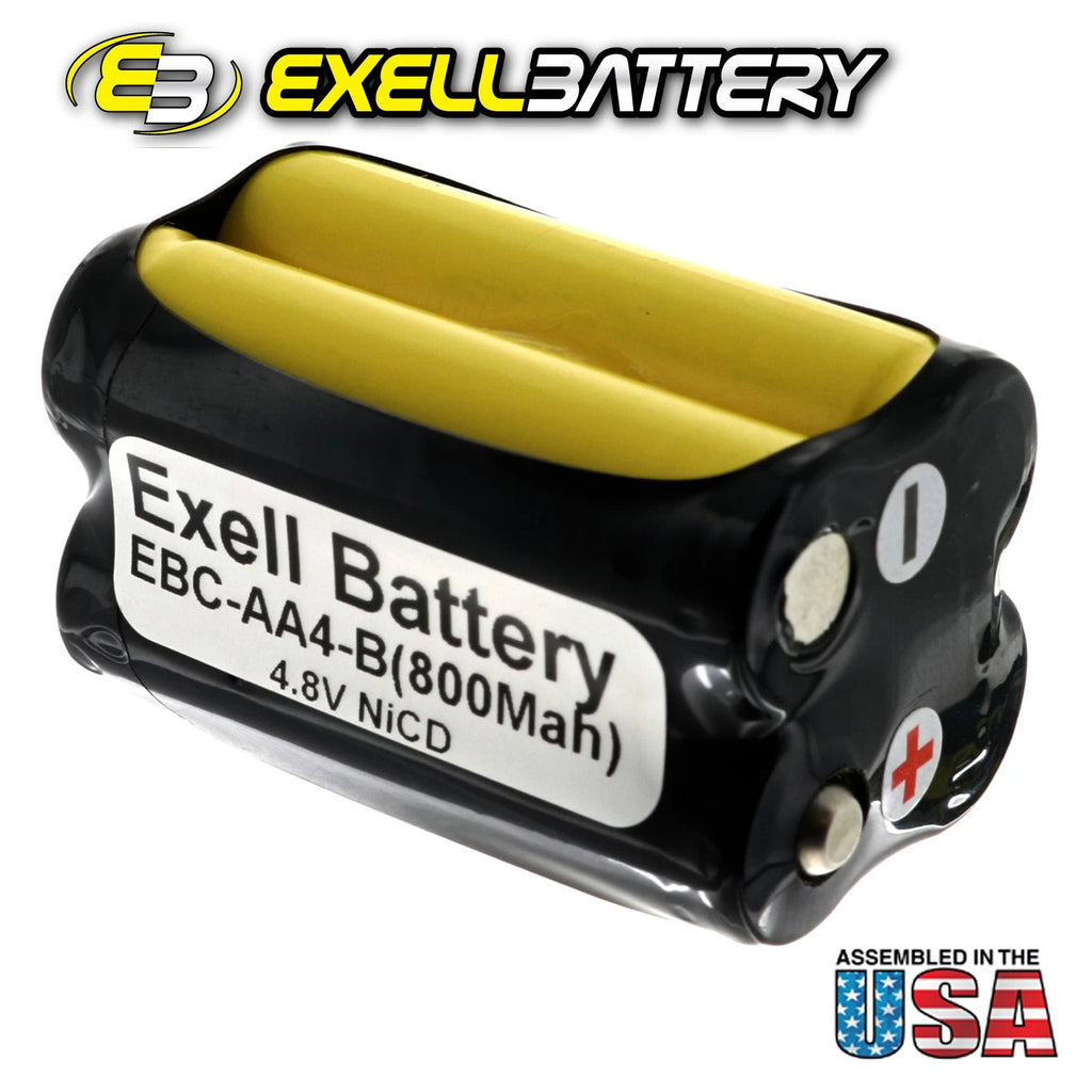 Exell Custom 4.8V 800mAh NiCd 4xAA Square Button Top Battery Pack