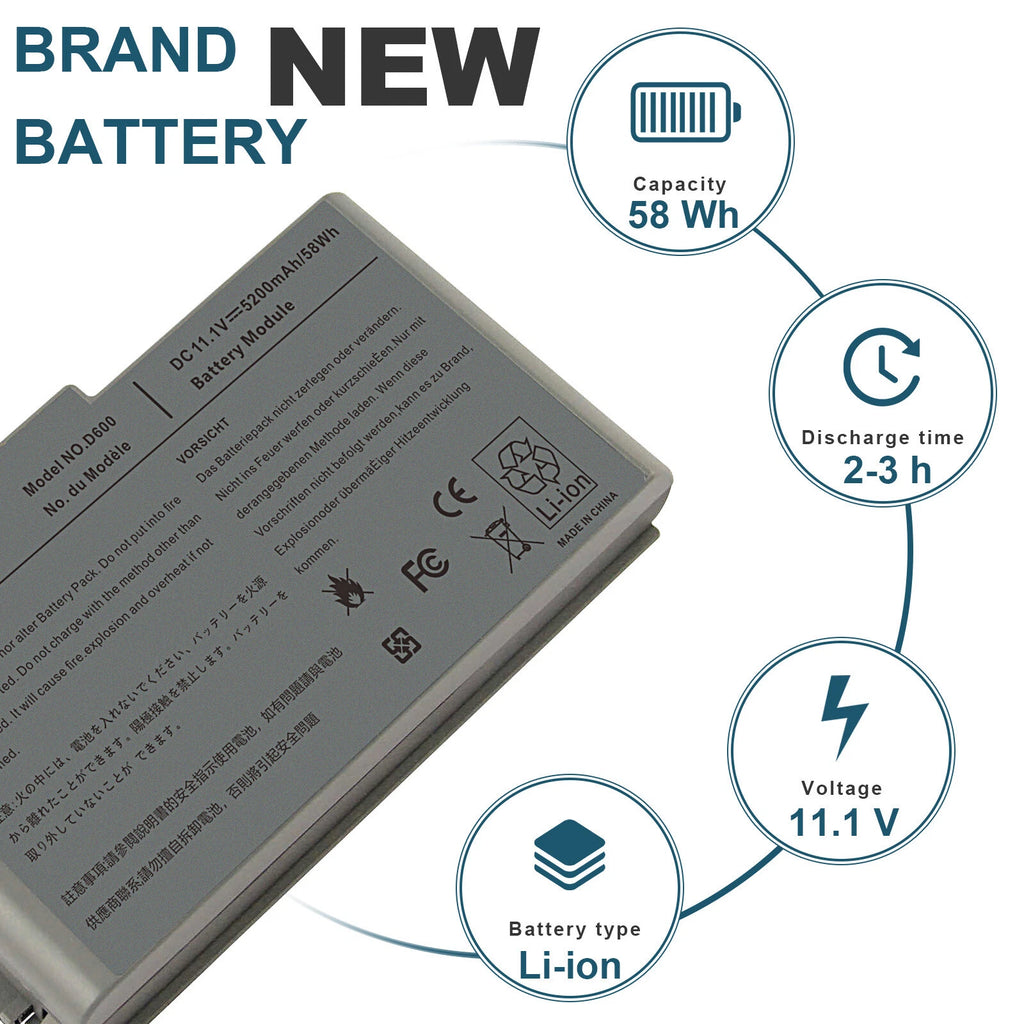 Laptop Battery for Dell Latitude D520 D500 D530 D600 D610 C1295