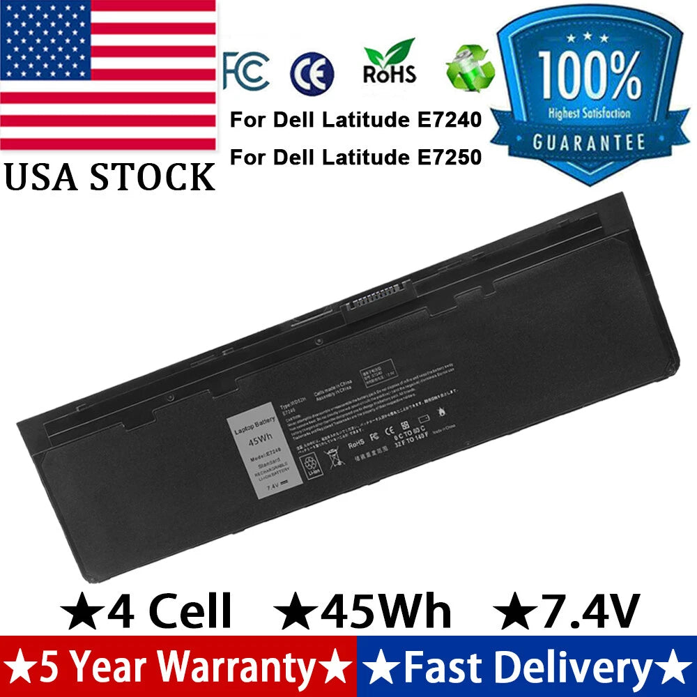 Replacement Laptop Battery for Dell Latitude E7240 E7250 7.4V 45Wh VFV59 GVD76
