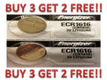 Energizer ECR1616 CR 1616 (2 piece) Lithium 3V Battery New BUY 3 GET 2 FREE!!