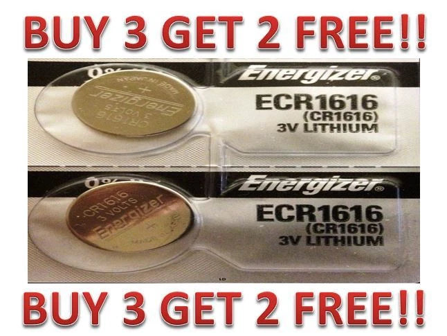 Energizer ECR1616 CR 1616 (2 piece) Lithium 3V Battery New BUY 3 GET 2 FREE!!