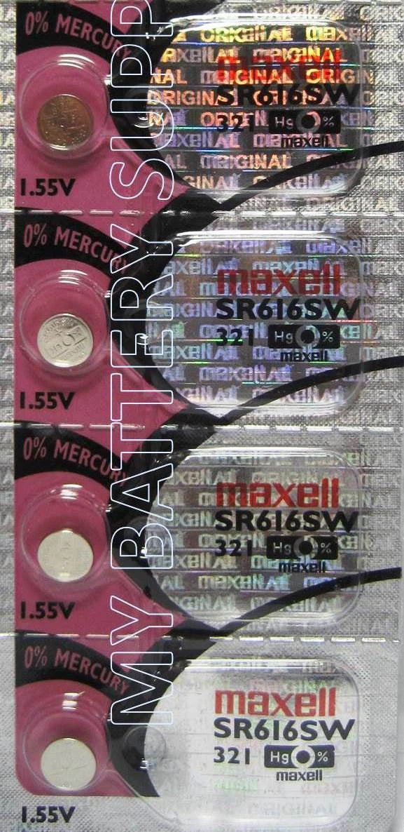 Maxell 321 Silver Oxide Watch / Electronic Battery 4 Pcs