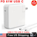 61W USB-C Power Supply Adapter Charger for Apple MacBook Pro 13" Air 2016 - 2021