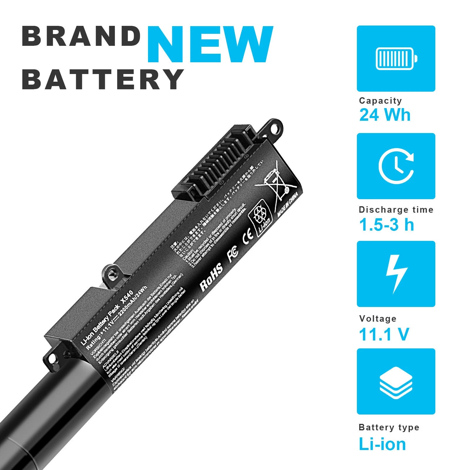 Battery for ASUS X540s X540SA R540SA X540L X540LA-SI302 Series 3ICR19/66 2200mAh