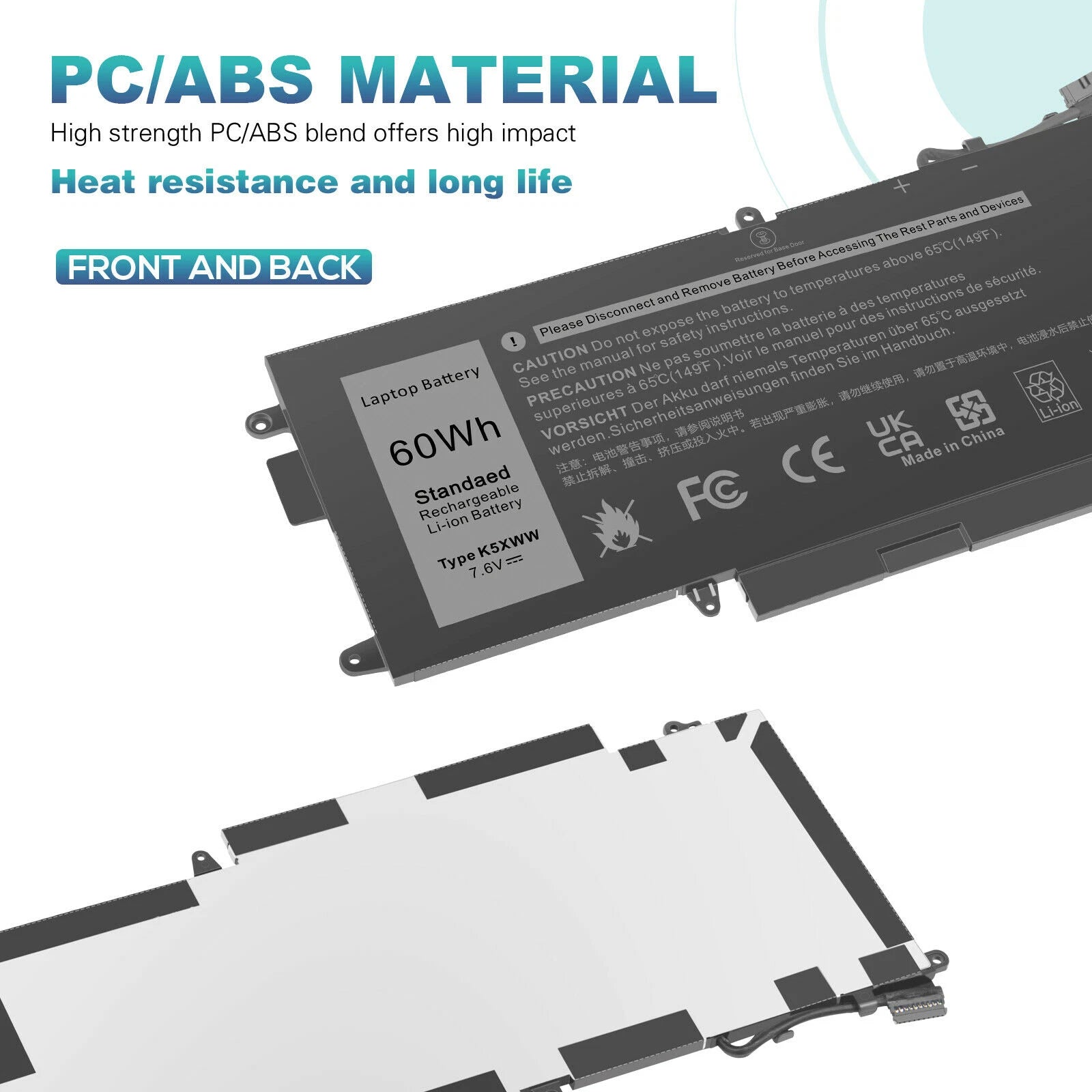 LOT 10x K5XWW Battery 60Wh For Dell Latitude 5289 7389 7390 2in1 71TG4 P29S