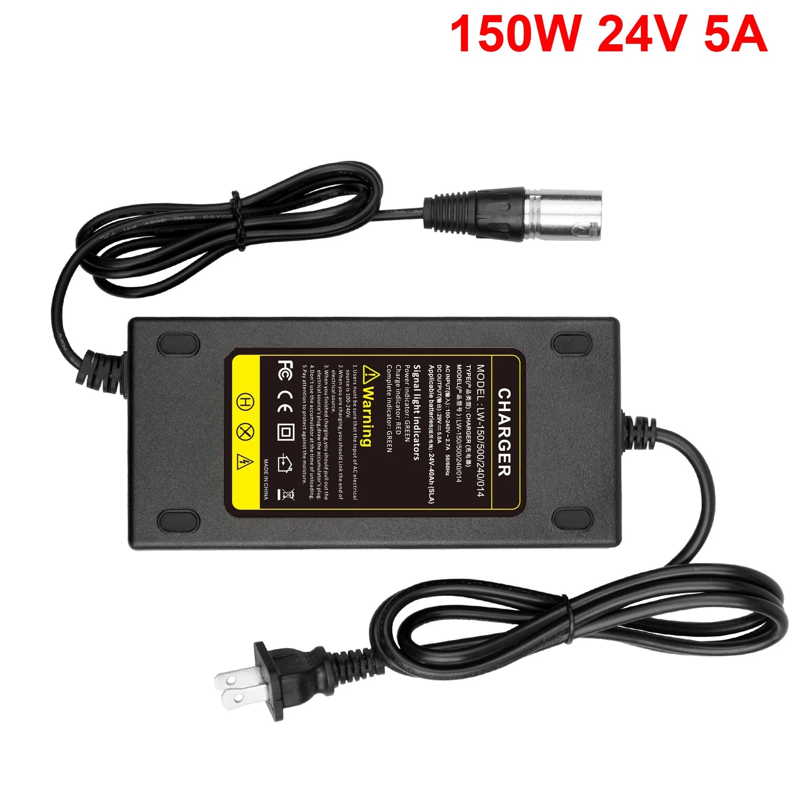 48V 42V 36V 24V 3 Pin Charger Power Adapter XLR Cord For Razor Jazzy Rascal GOGO