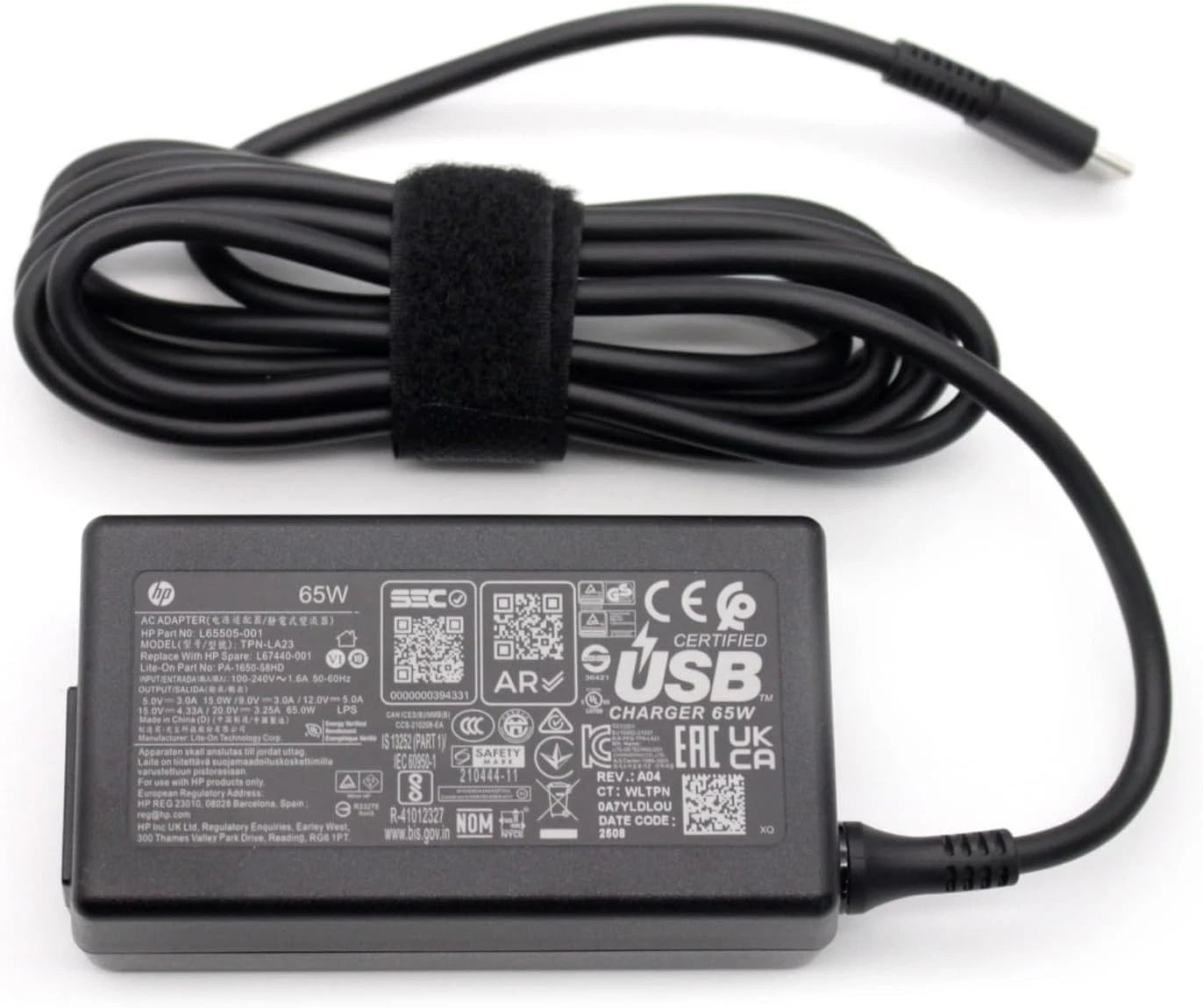 Genuine 65W USB-C Charger for HP EliteBook x360 L65505-003 L67440-001 TPN-DA20