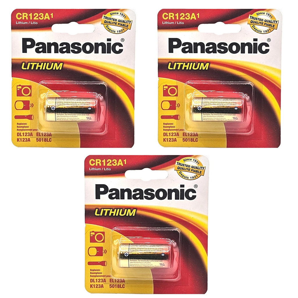 3pc Panasonic CR123 2/3A 3V Photo Lithium Batteries 123- 5018LC 6205 BR2/3A