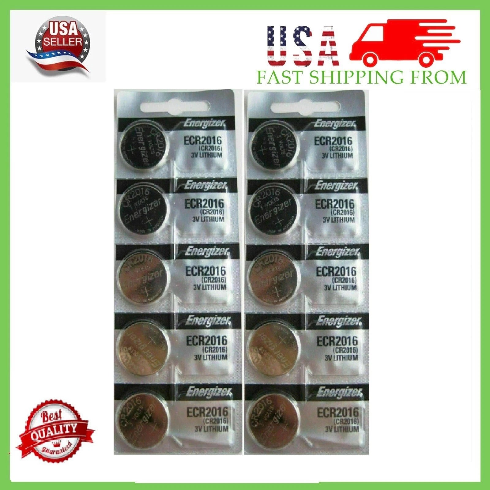 10 NEW ENERGIZER CR2016 CR 2016 BL DL2016 ECR 2016 3v LITHIUM Batteries Exp 2031
