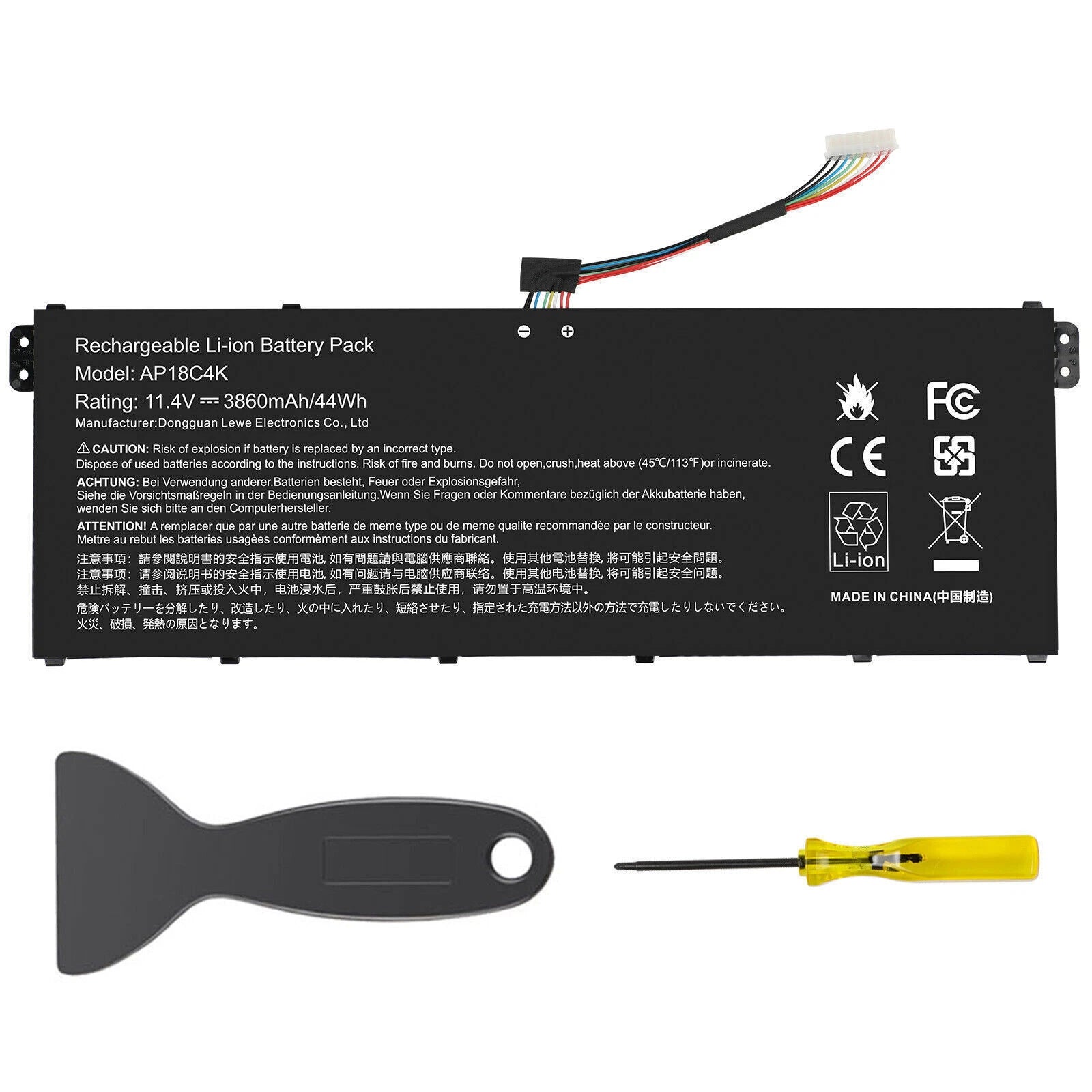 Battery AP18C4K For Acer Aspire A515-43 A515-43-R-19-L A515-43-R057 KT0030401