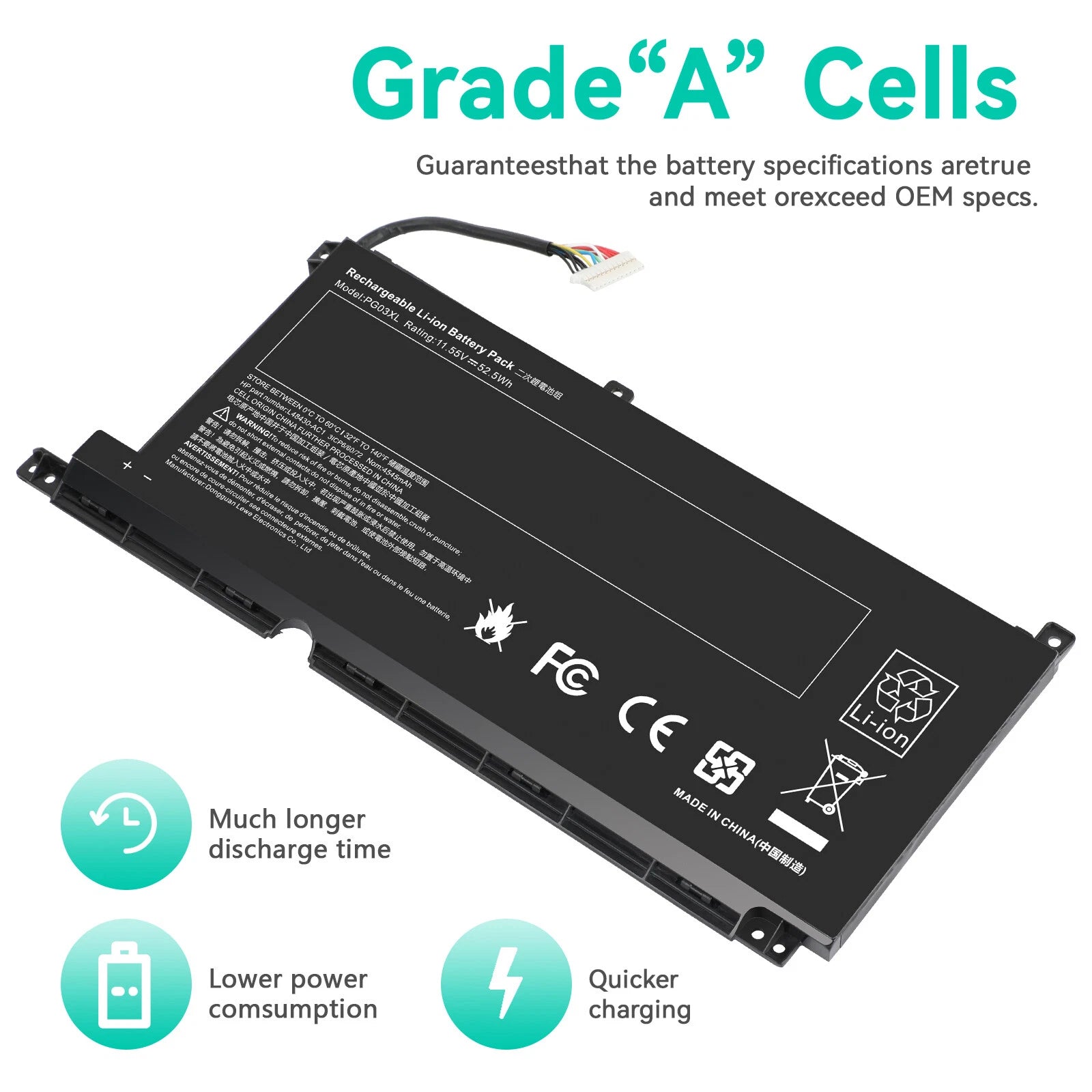New Laptop PG03XL Battery for HP Pavilion Gaming 15-DK L48430-AC1 L48495-005