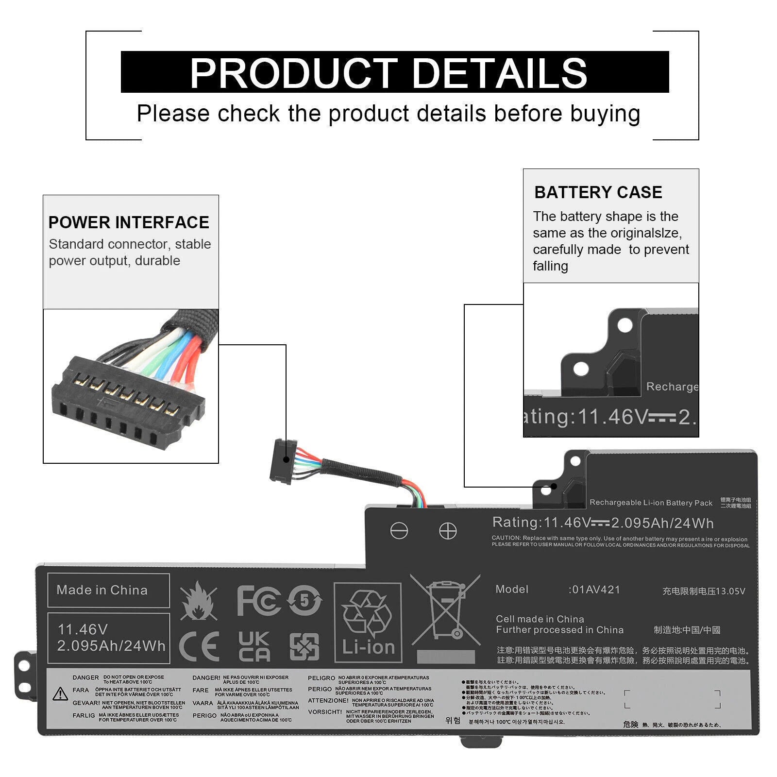 01AV420 01AV489 01AV421 battery For Lenovo ThinkPad T470 T480 A475 SB10K97577