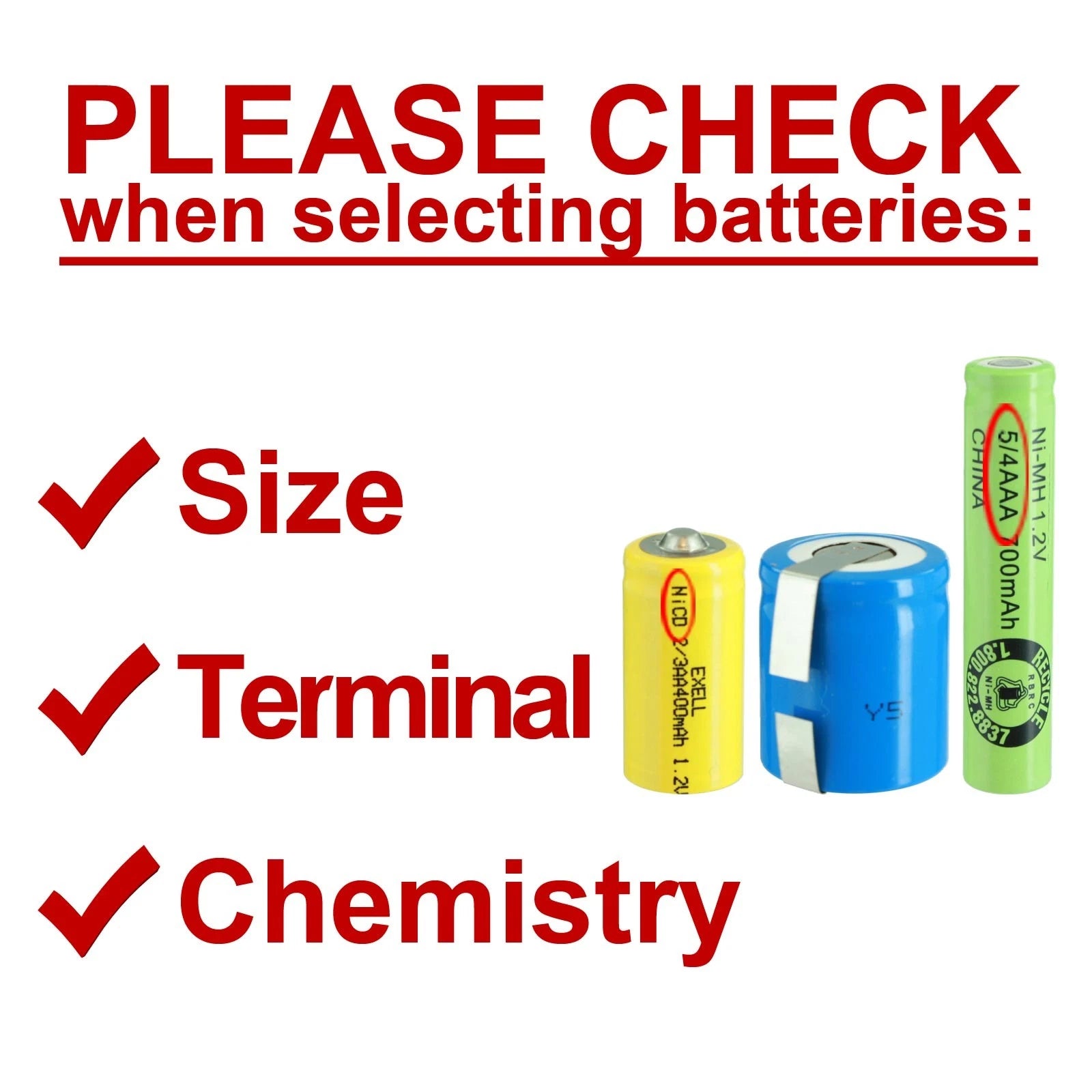 Exell 2/3A 1.2V 1600mAh NIMH Rechargeable Button Top Battery