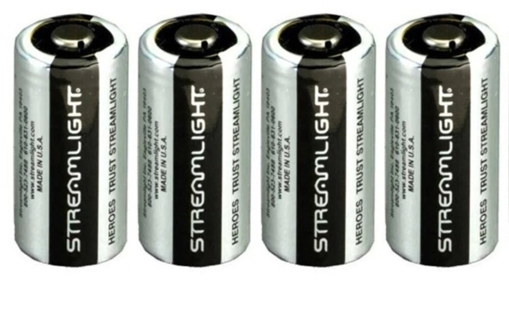 4 FRESH Streamlight 85177 CR123A 3V Lithium Battery - (MADE IN USA) EXP 2028