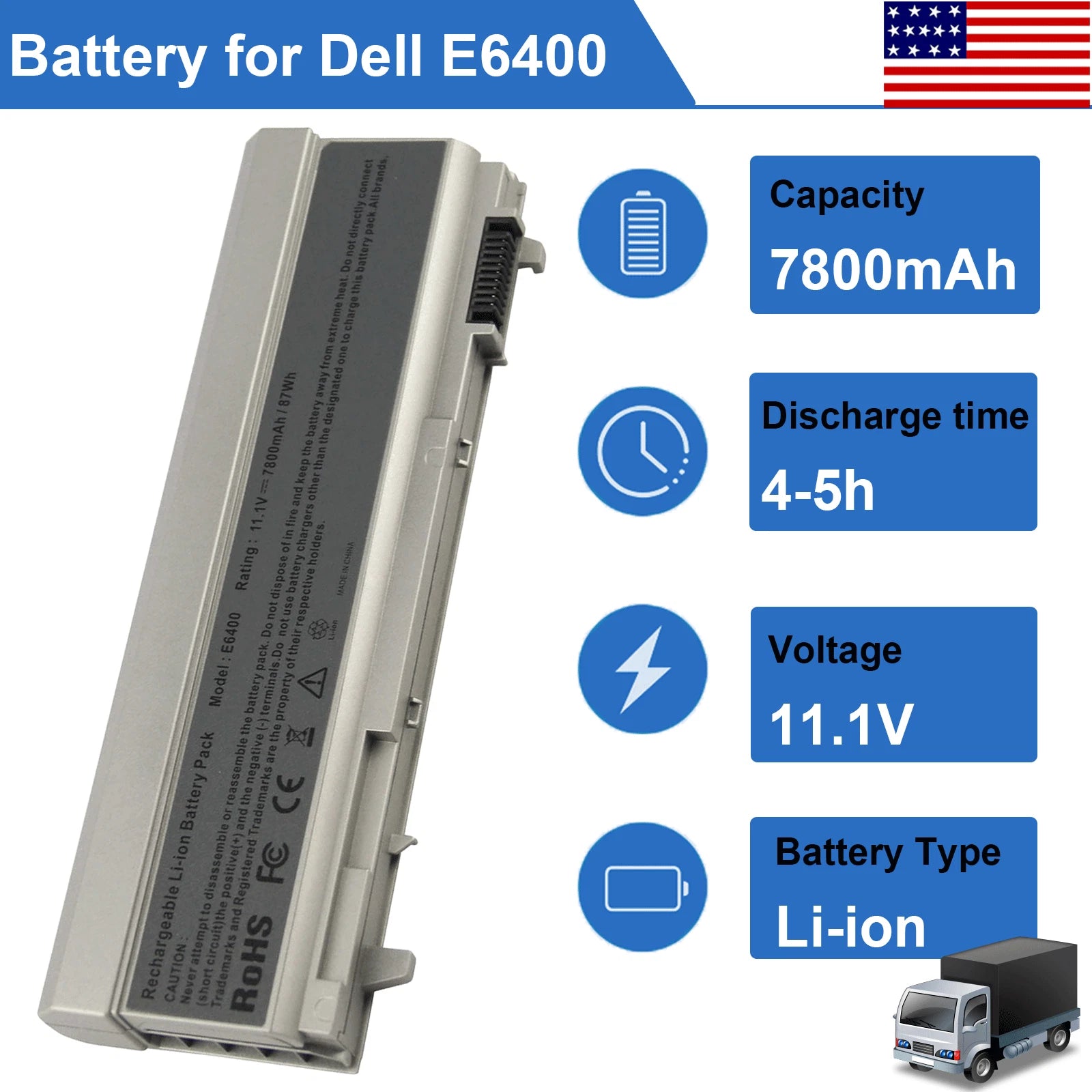 6/9 Cells Battery For Dell Latitude E6400 E6410 E6500 E6510 Series PT434 KY477