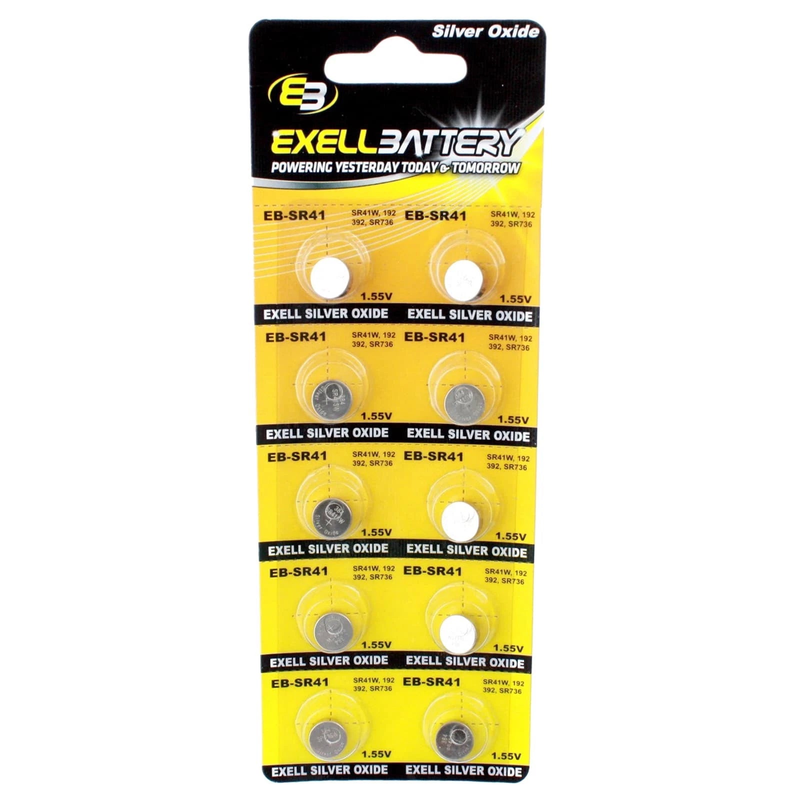 10pk SR41 Silver Oxide 1.55V Watch Battery Compatible With GP192 G3A D392 D384