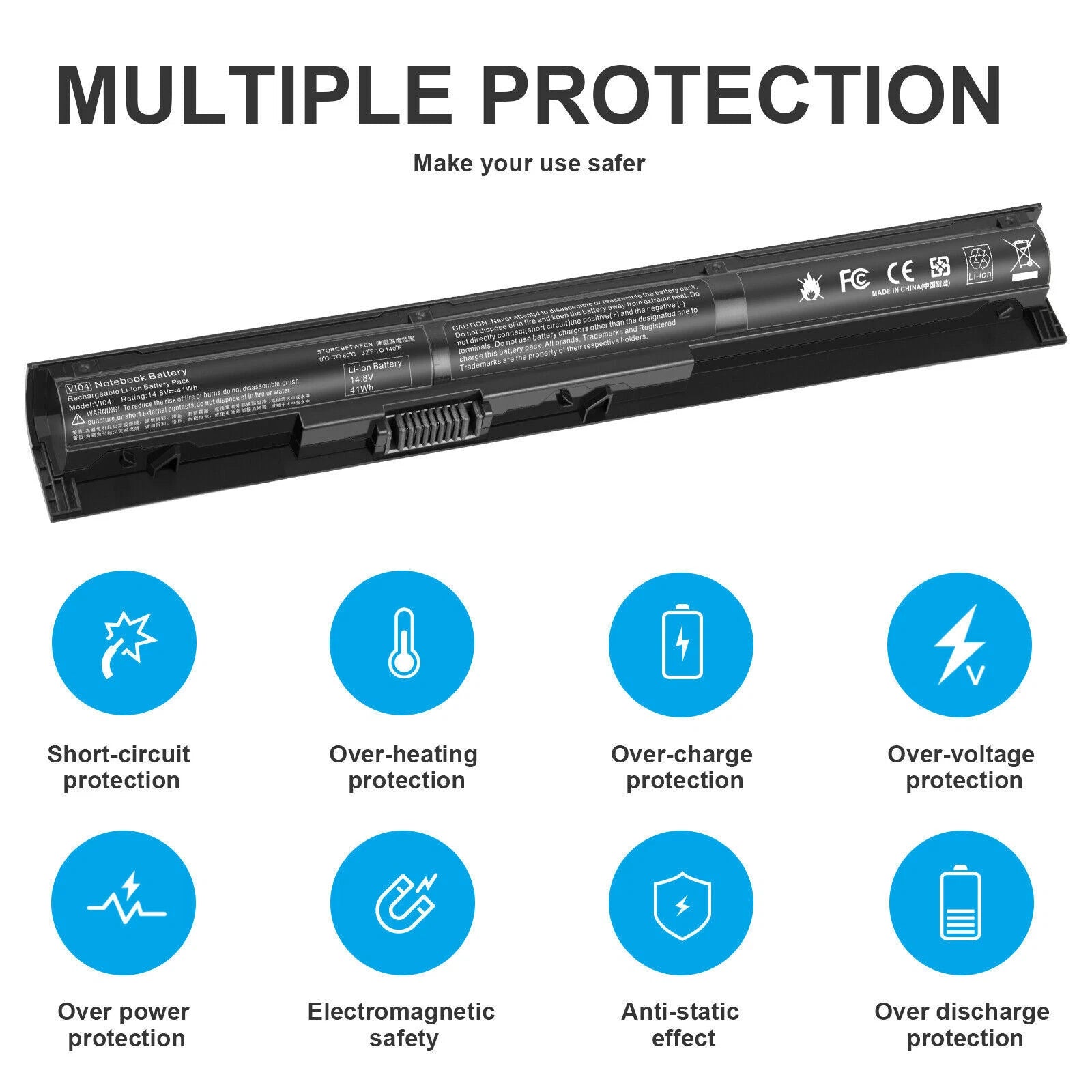 Battery for HP ProBook 440 445 450 455 G2 Envy 14 15 17 Series 756479-421 VI04