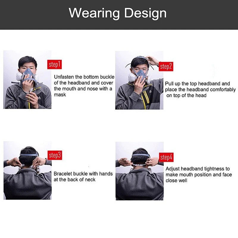 7 IN 1 Reusable Half Face Respirator Facepiece GAS MASK Spraying Painting Safe