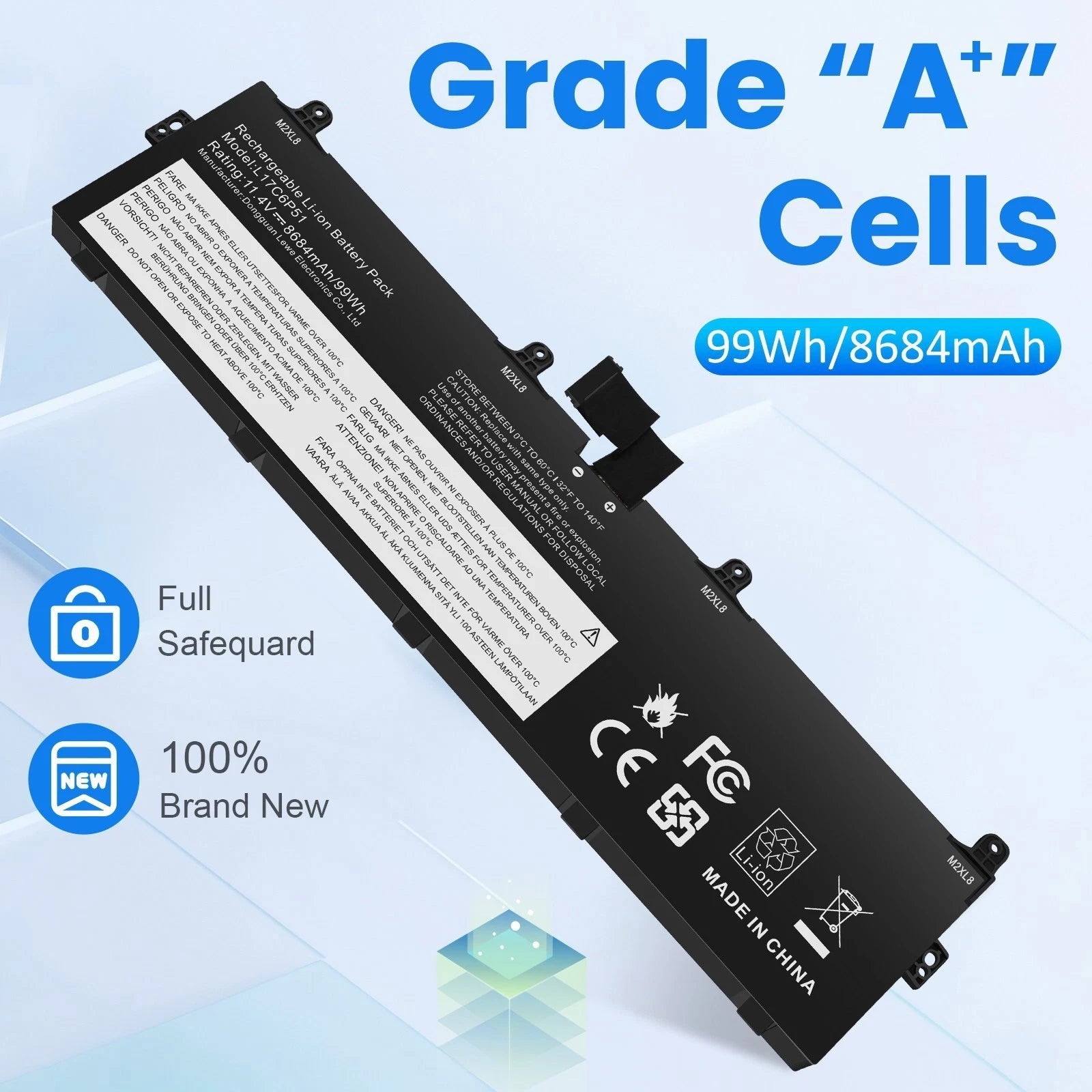 Battery L17C6P51 L17M6P52 For Lenovo Thinkpad P72 P73 Serie 01AV497 01AV498 99Wh