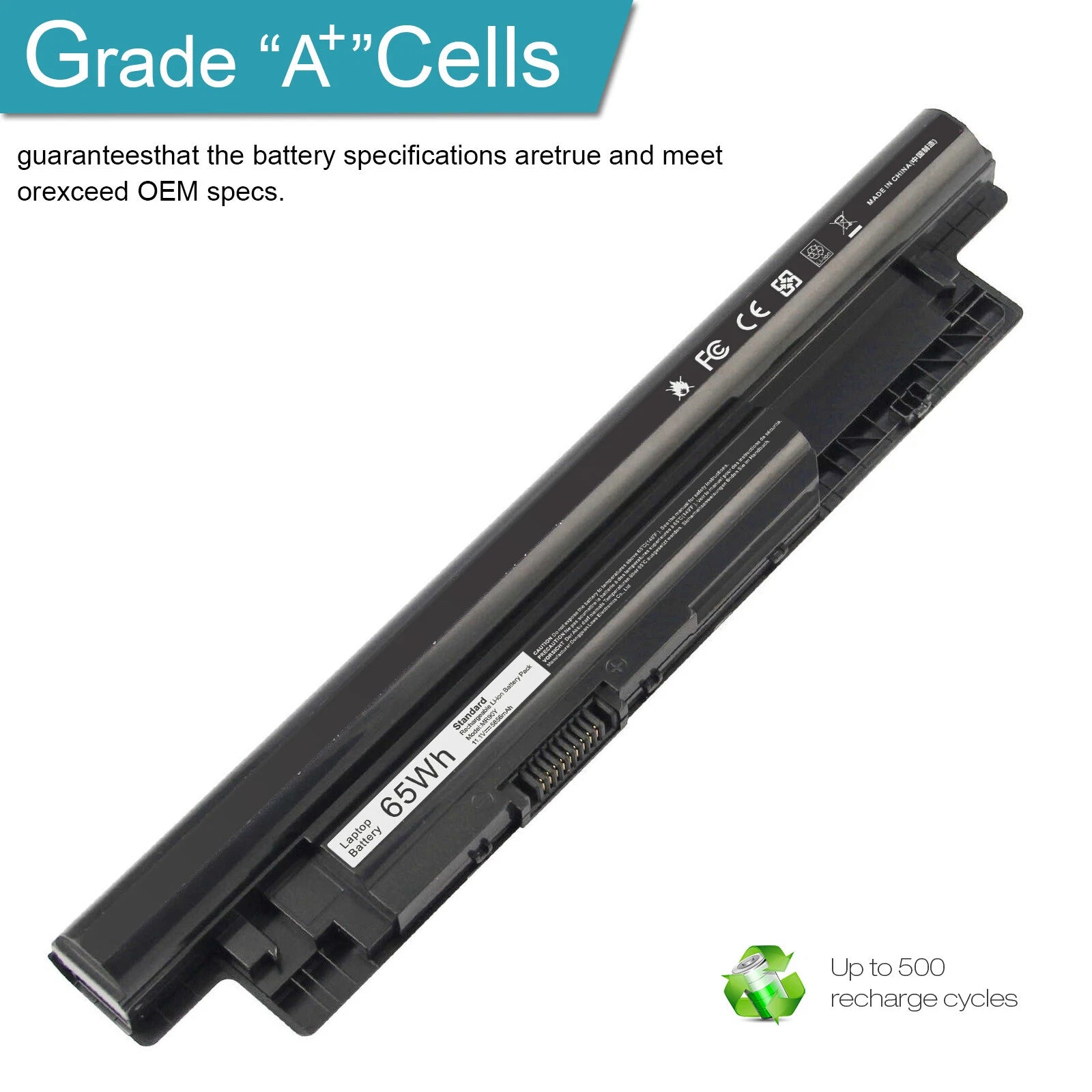 65Wh Battery for Dell Inspiron 15 3000 15-3521 15-3537 15-3541 15-3542 / Charger