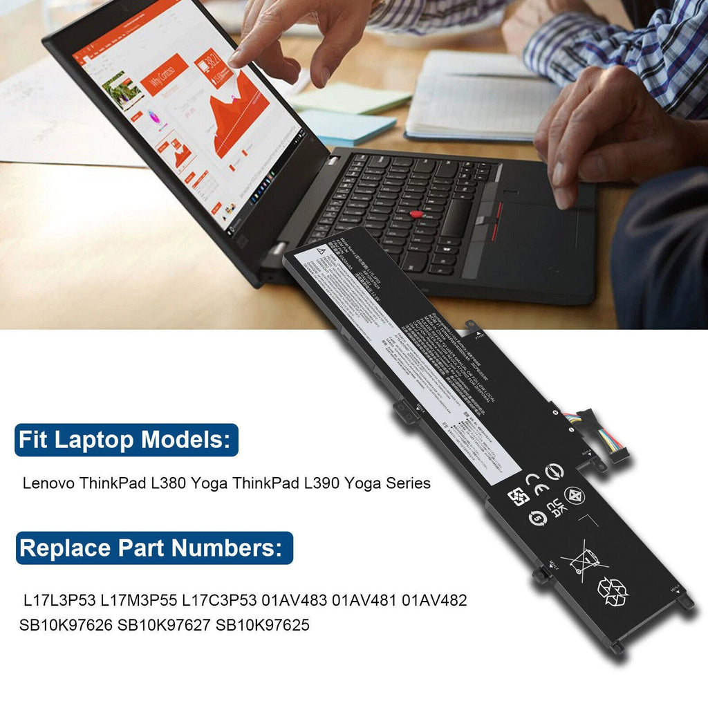 L17L3P53 L17C3P53 L17M3P55 Battery For Lenovo ThinkPad S2 Yoga L380 L390 01AV481