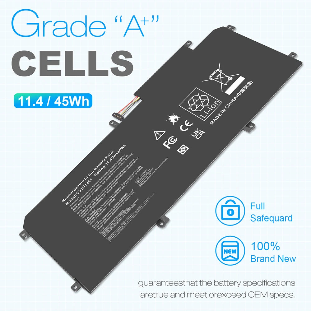 C31N1411 Battery for ASUS Zenbook UX305 UX305L UX305F UX305FA UX305C UX305CA 45W