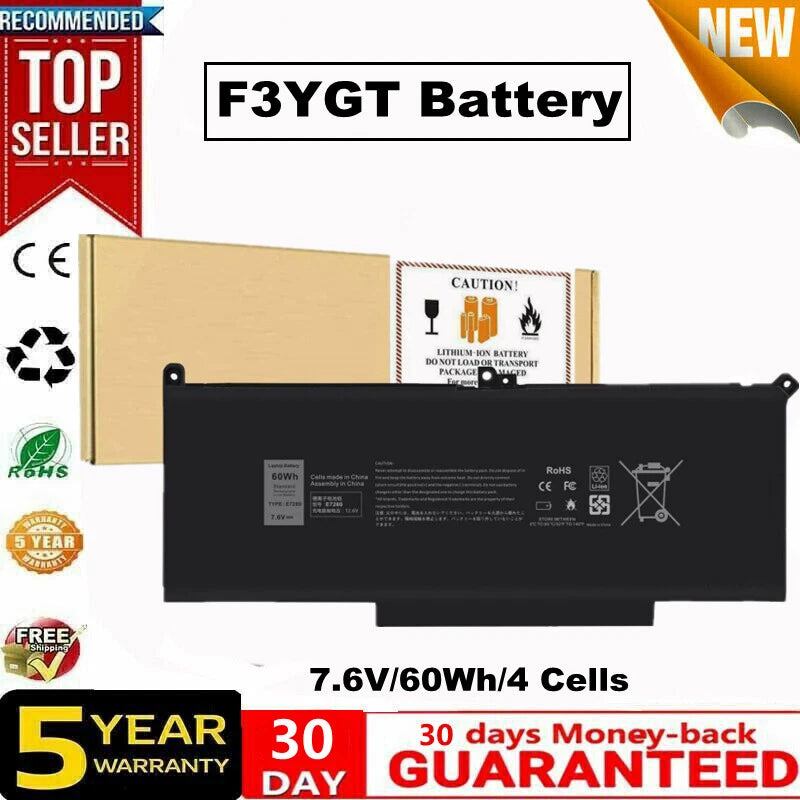 ?Lot 10 F3YGT Battery For Dell Latitude 12 13 14 E7280 E7480 7480 7490 7380 7390