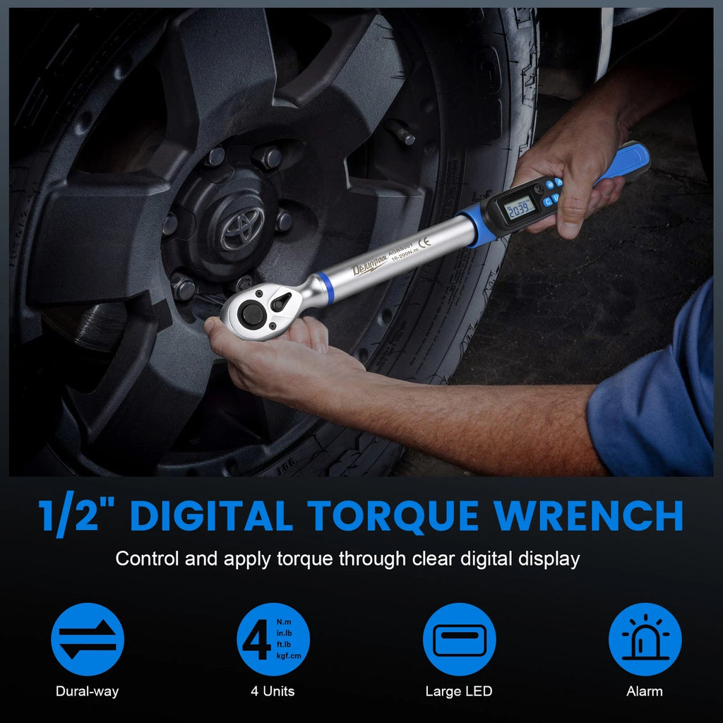 ?Digital Torque Wrench Adjustable Electronic Torque Wrench 1/2" Drive 10-200NM