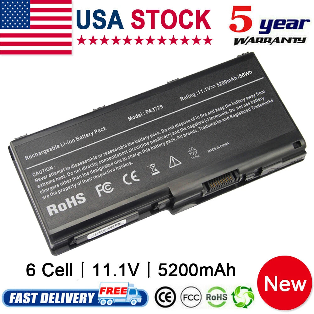 6 Cell Battery for Toshiba Qosmio X500 X505 Laptop PA3730U-1BRS PA3730U-1BAS PC