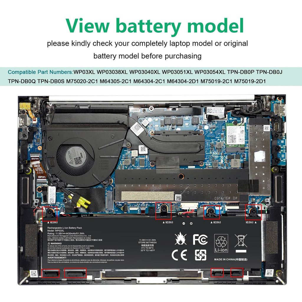 WP03XL Battery For HP EliteBook 830 835 840 845 860 865 G9/10 M73466-005