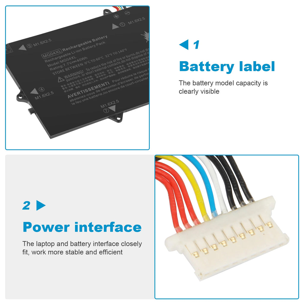 MG04XL Battery for HP Elite X2 1012 G1 HSTNN-DB7F 812060-2B1 812205-001 40Wh