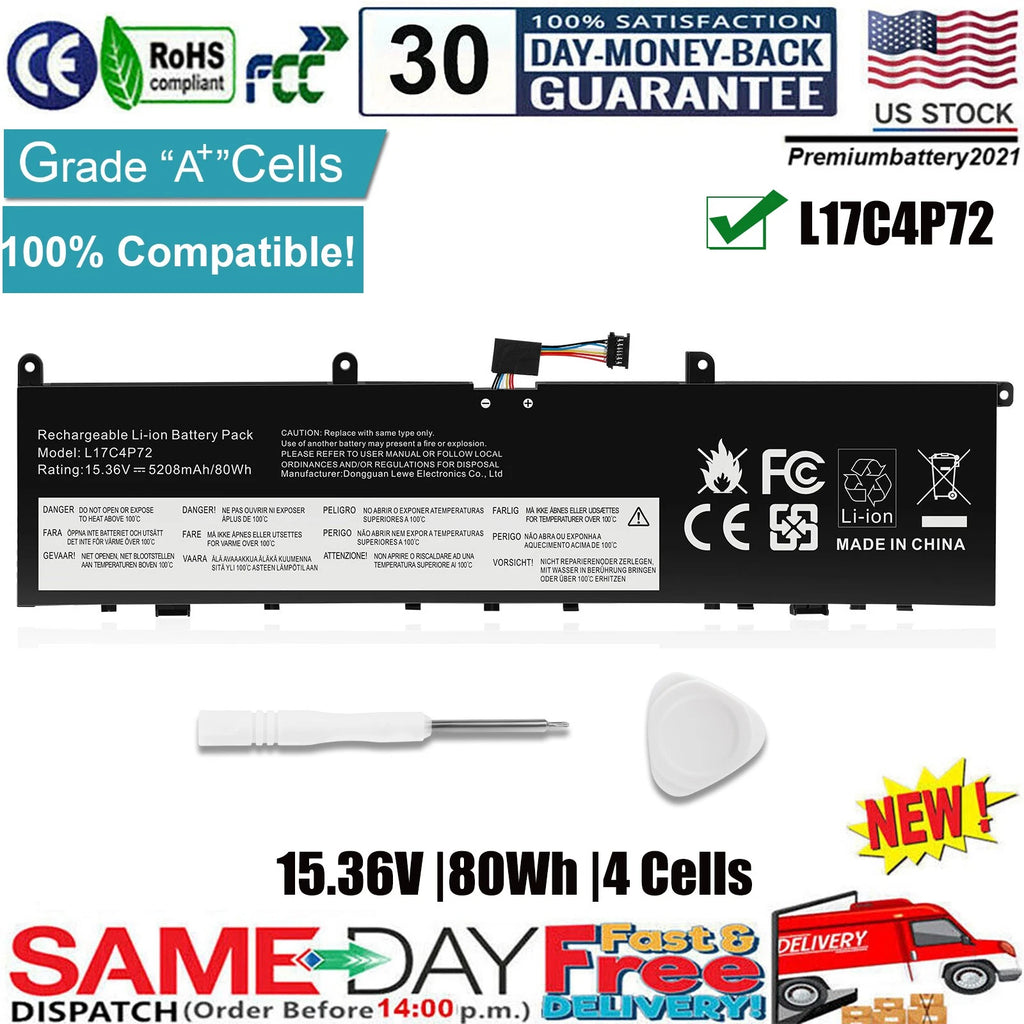 L18M4P71 Battery for Lenovo ThinkPad X1 Extreme 1st Gen/2nd Gen L17C4P72 01AY968