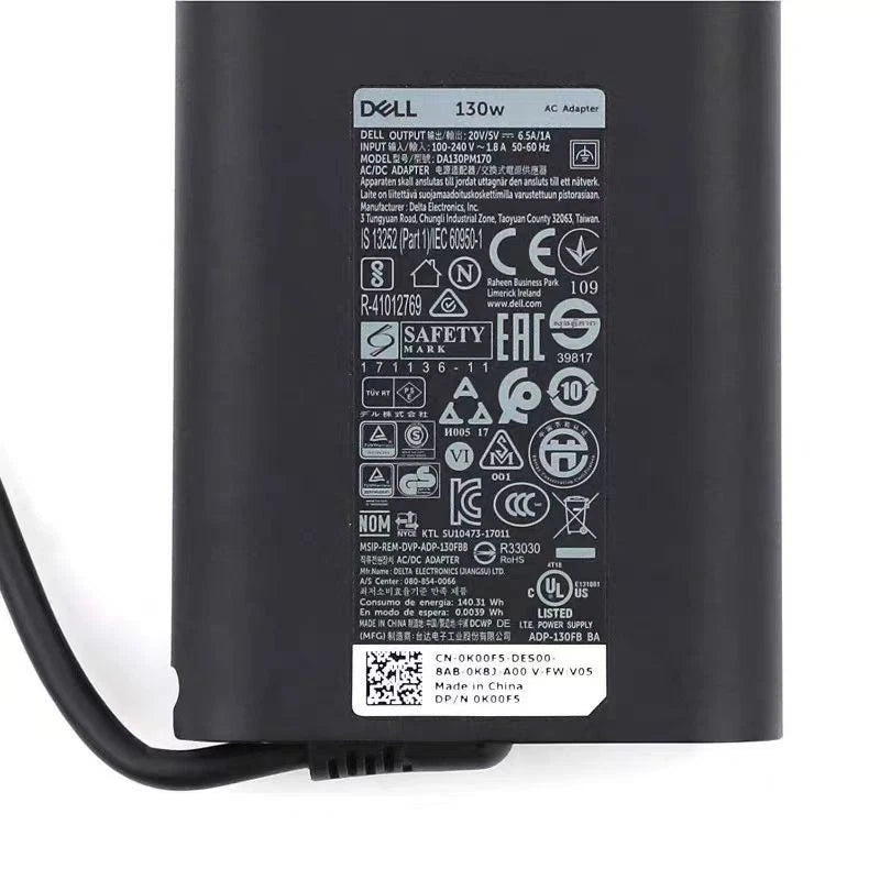 Genuine 130W USB-C Type C Charger Adapter For Dell XPS 15 9500 9510 DA130PM170