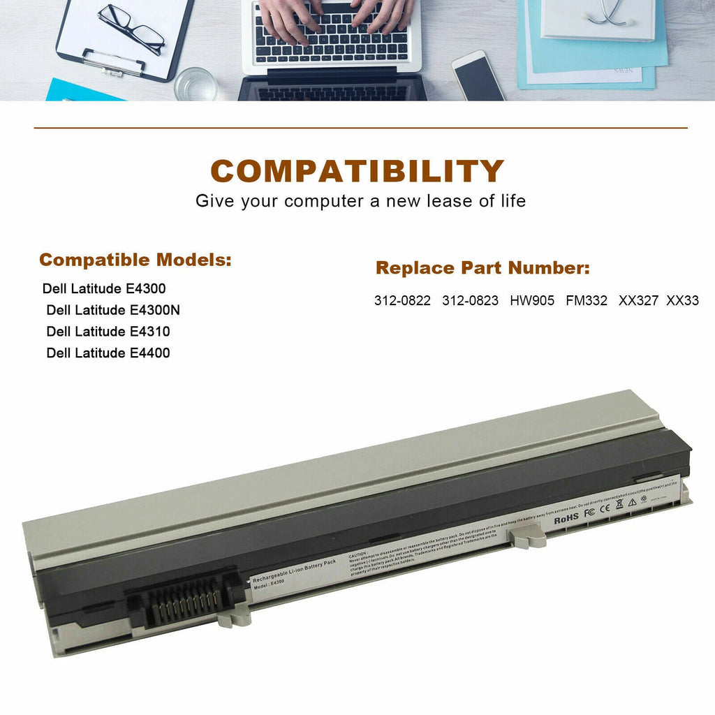 Battery for Dell Latitude E4300 E4310 XX327 R3026 FM338 PFF30 HW905 YP463 PC