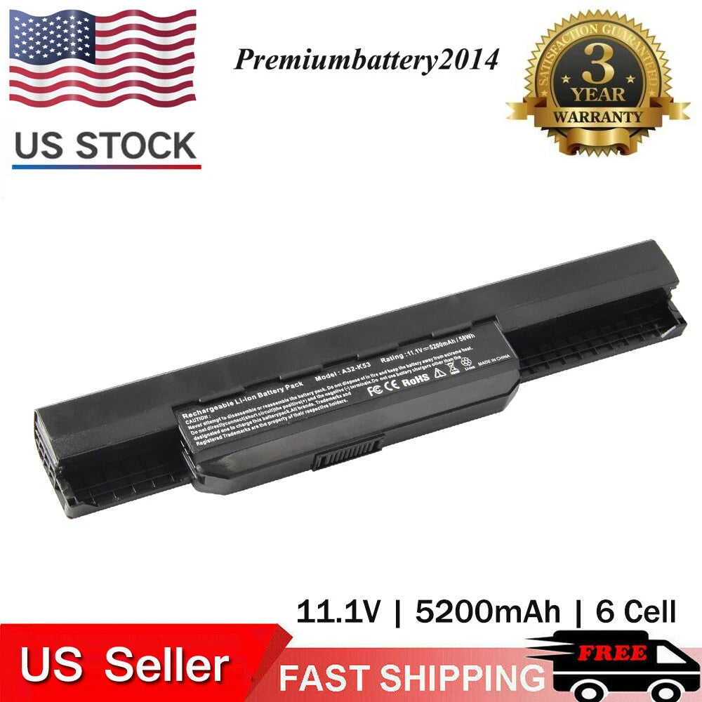 Battery for ASUS A32-K53 A42-K53 A43S A54C X44H X53U X54H K43S K43T K53U K53T US