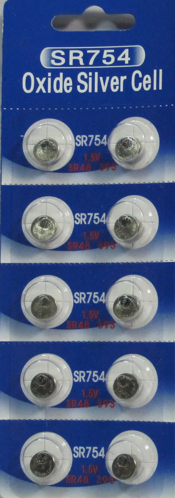 10 Pk 393 309 SR754 LR754 SR48 LR48 AG5 193 V393 D393 Silver Oxide Battery